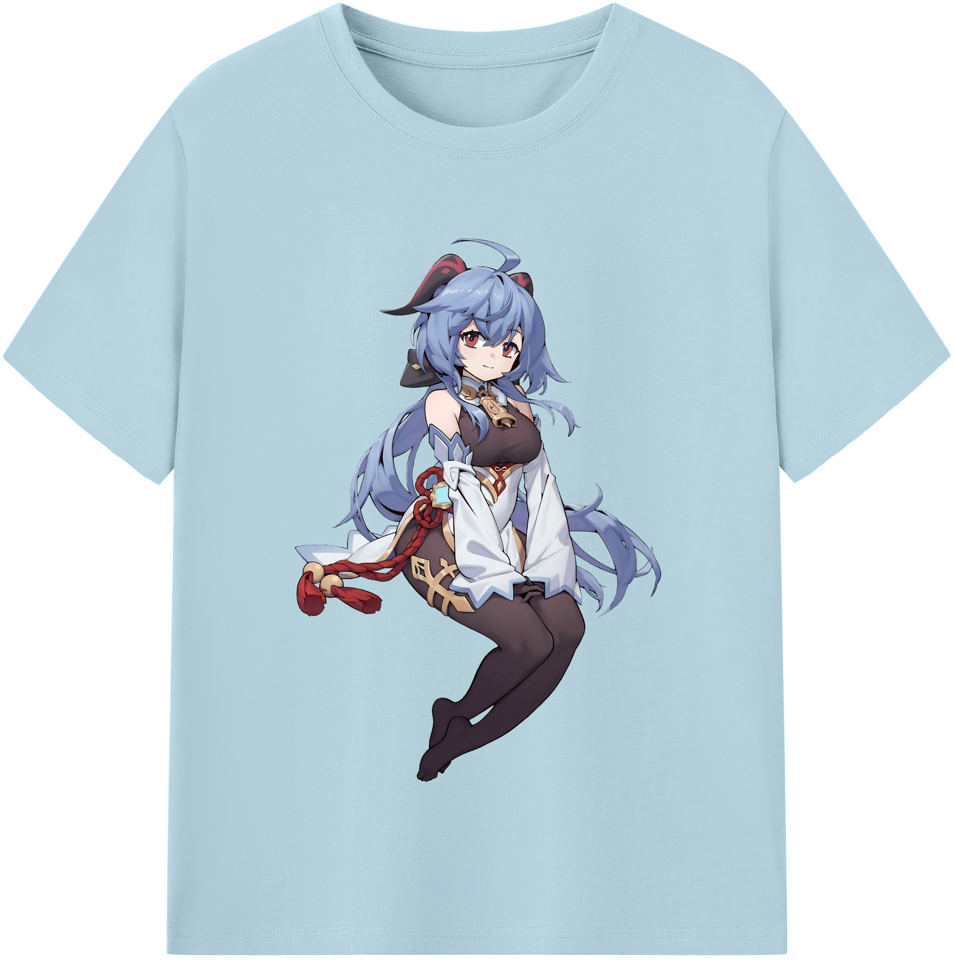 げんし神 甘雨 かんう genshin Ganyu 綿100％半袖Tシャツ（フロントプリント）